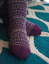 Load image into Gallery viewer, Fair Isle Crew Alpaca Sock - living-water-fibers-and-alpacas