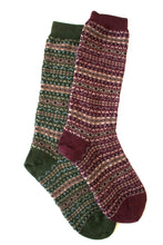Load image into Gallery viewer, Fair Isle Crew Alpaca Sock - living-water-fibers-and-alpacas