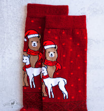 Load image into Gallery viewer, Christmas Print Alpaca Socks