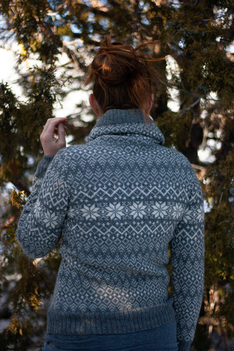 Nordic Cowl Neck Alpaca Sweater